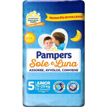 Pampers sole&luna junior 15 pezzi