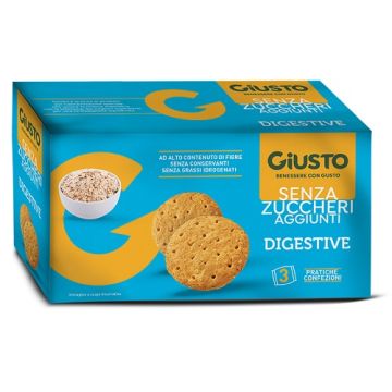Giusto senza zucchero biscotti digestive 3 pezzi da 75 g
