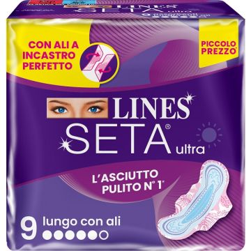 Lines seta ultra assorbenti lungo ali dwct 9 pezzi