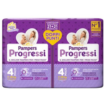 Pampers progressi pannolino maxi pacco doppio 42 pezzi