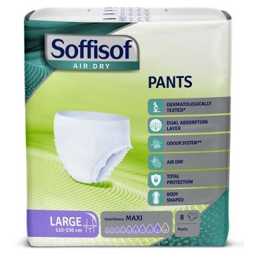 Pannolone soffisof air dry pants maxi large 8 pezzi