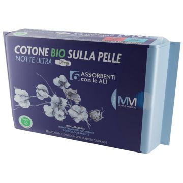 Munus medical assorbente notte ultra con ali cotone bio sulla pelle 320 mm 6 pezzi