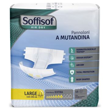Pannolino mutandina air dry soffisof extra l 15 pezzi