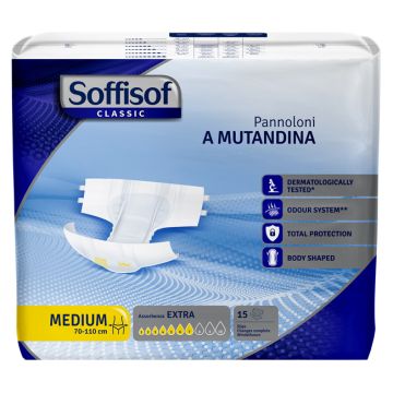 Pannolino mutandina soffisof classic extra m 15 pezzi