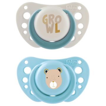 Chicco succhietti air azzurro silicone 2-6 mesi 2 pezzi