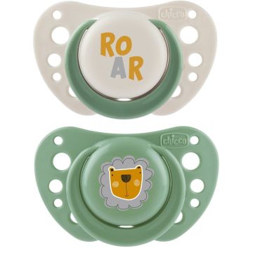 Chicco succhietti air verde silicone 2-6 mesi 2 pezzi