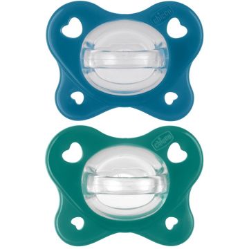 Chicco dual soft succhietto azzurro 16-36 mesi 2 pezzi