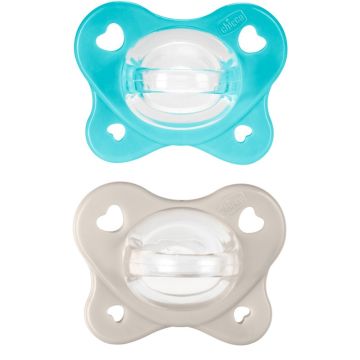Chicco dual soft succhietto azzurro 6-16 mesi 2 pezzi