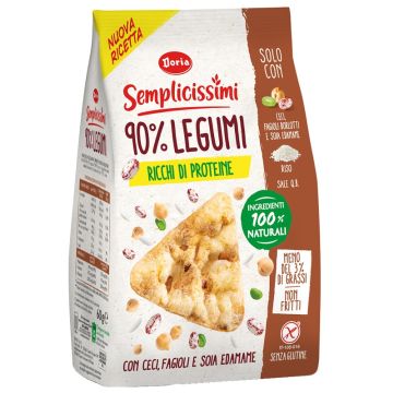 Doria semplicissimi snack 90% legumi ceci, fagioli e soia 60 g