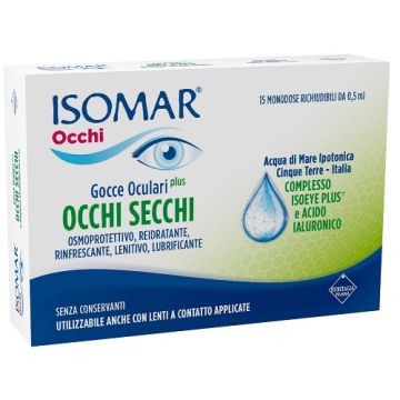 Isomar occhi secchi plus gocce oculari acido ialuronico 0,20% 15 flaconcini